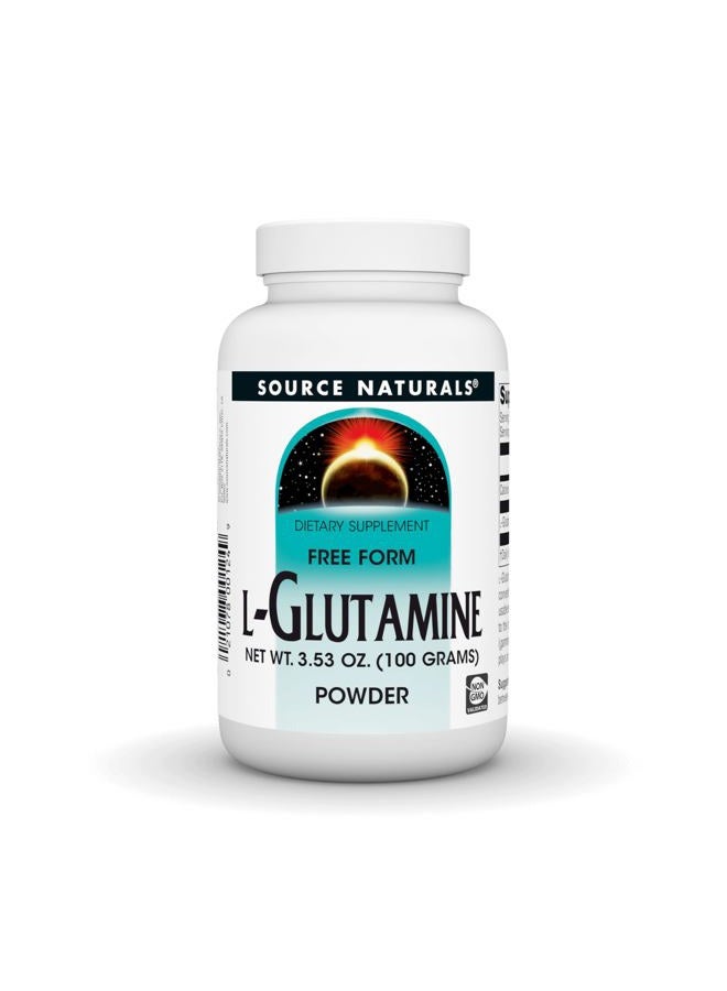 Source Naturals L-Glutamine, Free Form Amino Acid That Supports Metabolic Energy* - 100 Grams Powder - Image 1