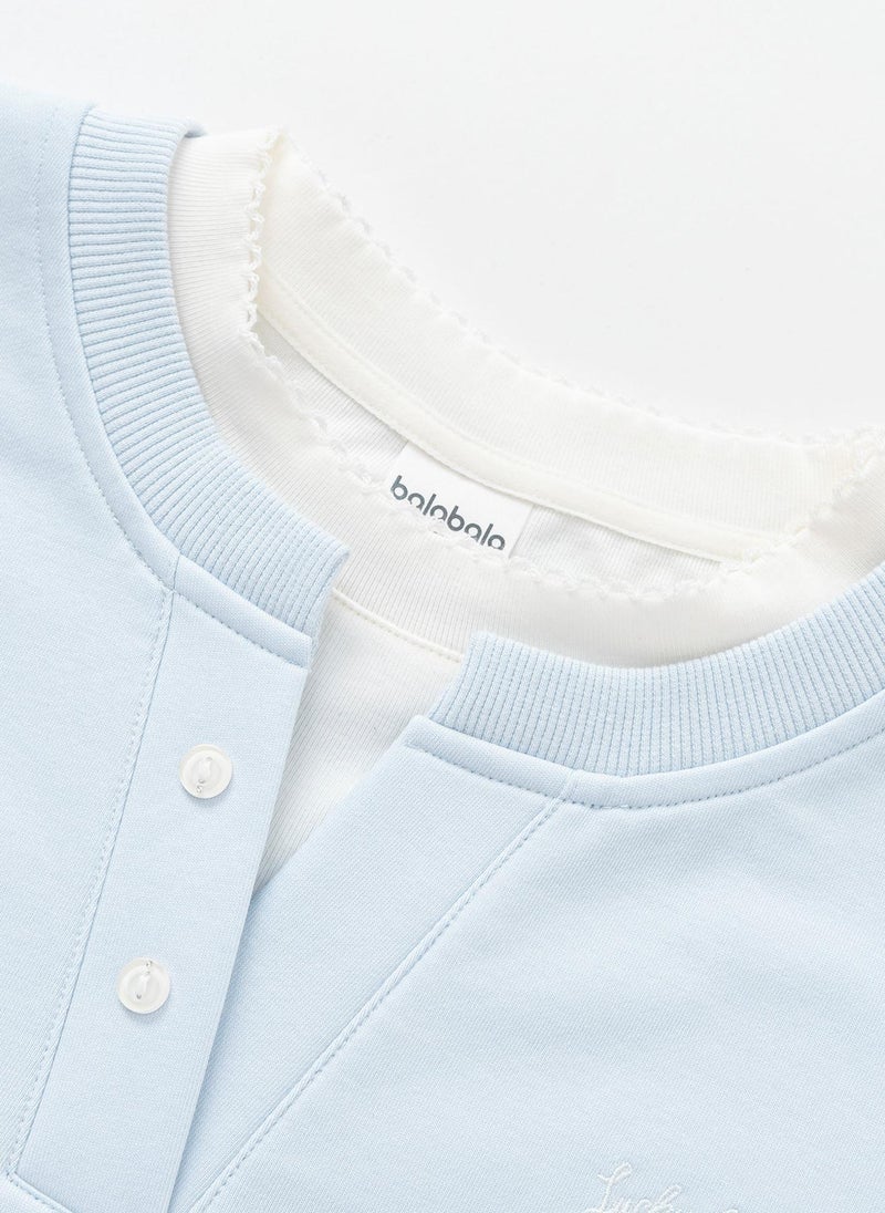 Balabala Kids Girls Lapel Sweatshirt - Image 3