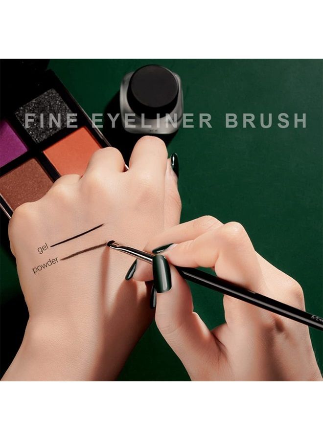 Camdeez Rownyeon Mini Smudge Brush for Eyeliner, Eyeliner Brush for Powder Gel Cream Liquid Concealer, Eye liner Blending, Small Rouned Natural Bristles Pony Hair Eye Brush - Image 2