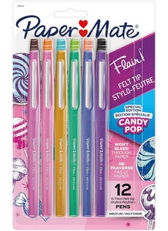 Paper Mate Flair Felt Tip Pens Medium Point 0.7Mm Limited Edition Candy Pop Pack Assorted Colors 12 Count  - Image 1