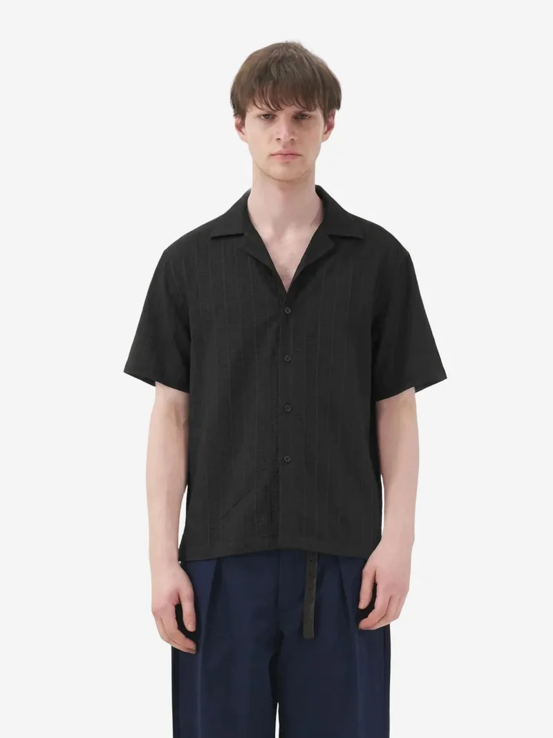 Giesto GIESTO Short Sleeve Textured Cotton Shirt