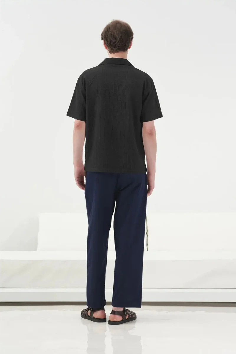 جيستو GIESTO Short Sleeve Textured Cotton Shirt