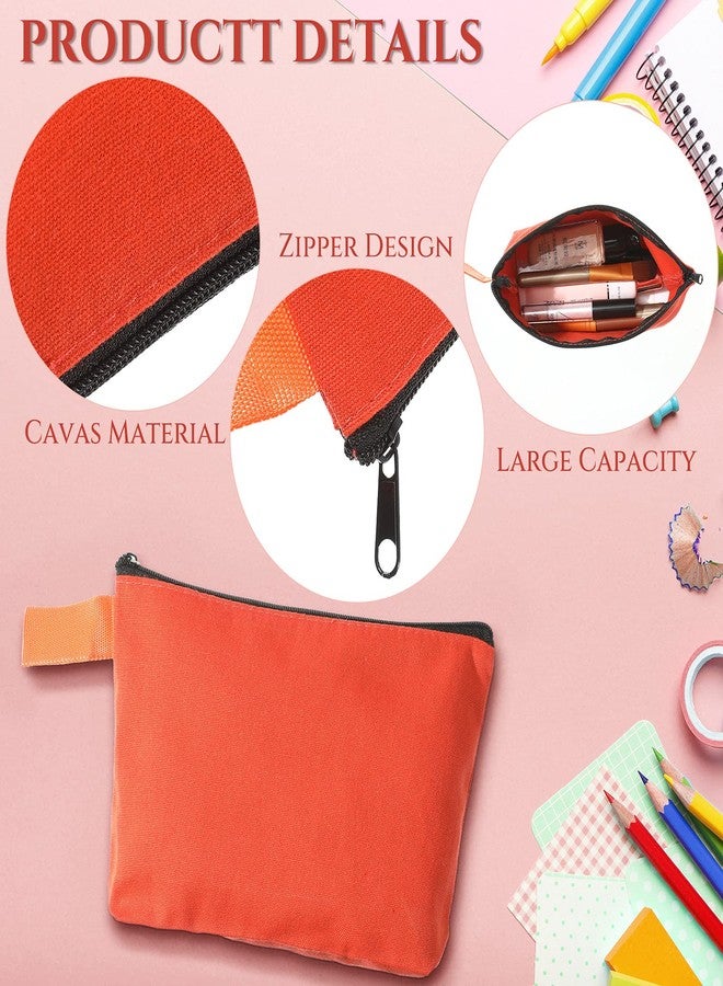 Saintrygo 10 Pieces Canvas Makeup Bags Bulk for Women Travel Cosmetic Organizer Plain Storage Pouch Multi-Purpose Blank Travel Toiletry DIY Craft Bags with Zipper(Pastel,9.8 x 5 x 2 Inch) - Image 2