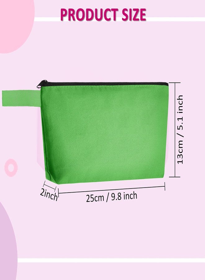 Saintrygo 10 Pieces Canvas Makeup Bags Bulk for Women Travel Cosmetic Organizer Plain Storage Pouch Multi-Purpose Blank Travel Toiletry DIY Craft Bags with Zipper(Pastel,9.8 x 5 x 2 Inch) - Image 3