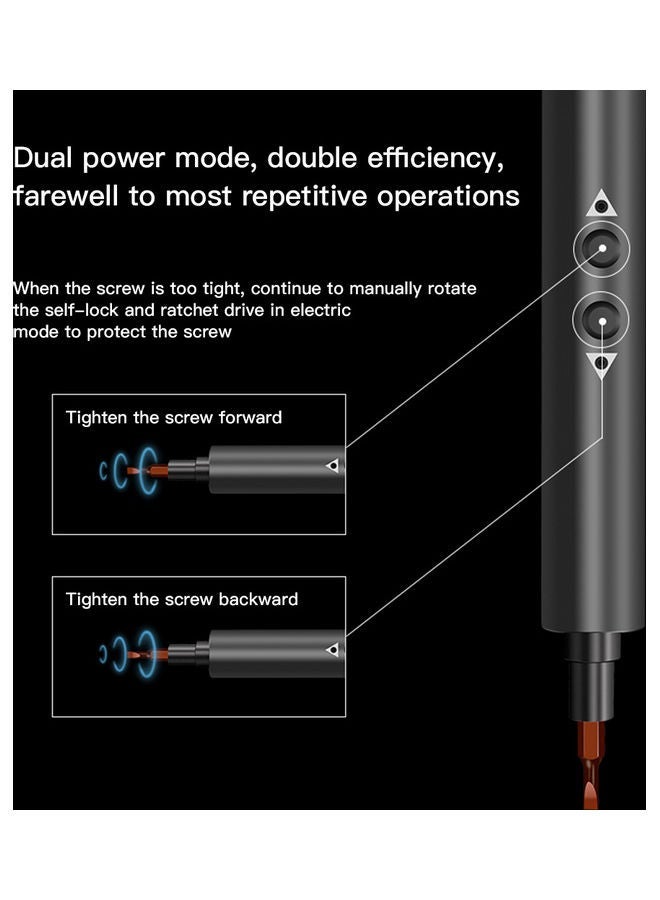 نيبمينينت 25-Piece Precision Mini Cordless Electric Screwdriver Tool Black 18.8x14.9x3.8cm - Image 3