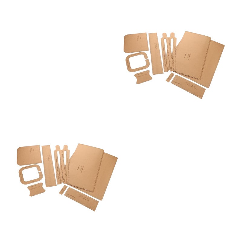 2 Sets Handbag Pattern Kraft Paper Templates for DIY Leather Crafting Bag Making Patterns for Handmade Briefcase Men for Work and Casual Use - Image 1