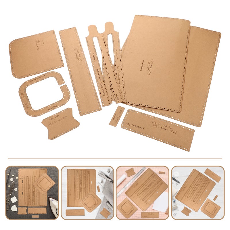 2 Sets Handbag Pattern Kraft Paper Templates for DIY Leather Crafting Bag Making Patterns for Handmade Briefcase Men for Work and Casual Use - Image 2