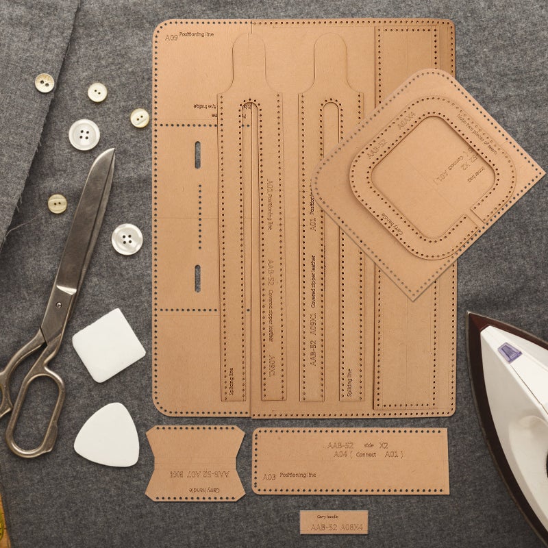 2 Sets Handbag Pattern Kraft Paper Templates for DIY Leather Crafting Bag Making Patterns for Handmade Briefcase Men for Work and Casual Use - Image 4
