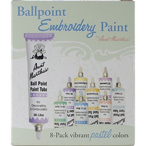 Aunt Martha's 888 Ballpoint 8-Pack Embroidery Paint, Pastel Colors - Image 2