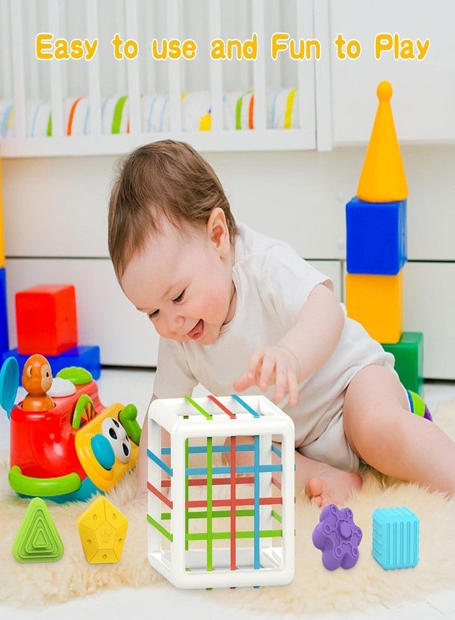 BIG FOLK BIGFOLK® Montessori Shape Sorter Sensory Toy for Toddlers (1–3 Years) | 6 Colorful Blocks & Elastic Band Activity Cube | BPA-Free Early Learning Toy for Kids | Ideal Gift for Boys & Girls - Image 5