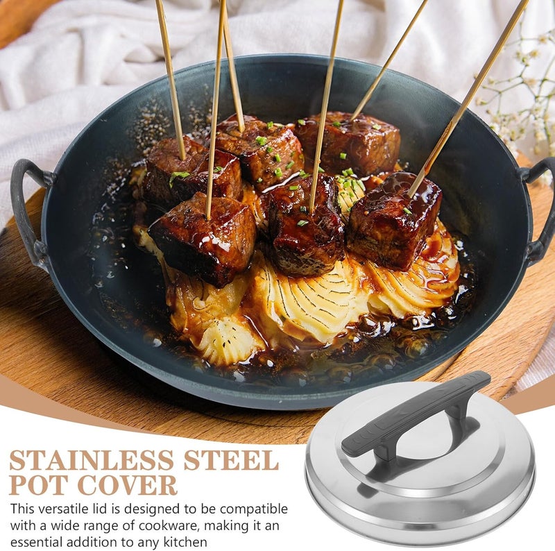 Stainless Steel Pot Lid Cover 29.5cm Diameter Universal Pan and Wok Lid Replacement for 8l Rice Cooker Commercial Kitchen Cooking Accessory - Image 3