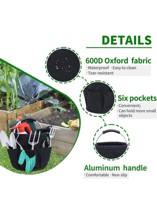 HOMESTAR Tool Storage Bag, Foldable Tool Bag, Outdoor Camping Garden Harvest Basket, Household Bathroom Storage, Bath Toilet Bag Laundry Storage Bag, Black - Image 4