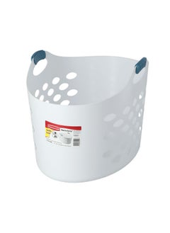 Rubbermaid Flex N Carry Sturdy Handle Laundry Basket White 64.008 x 45.212 x 37.084 cm 2601  - Image 4