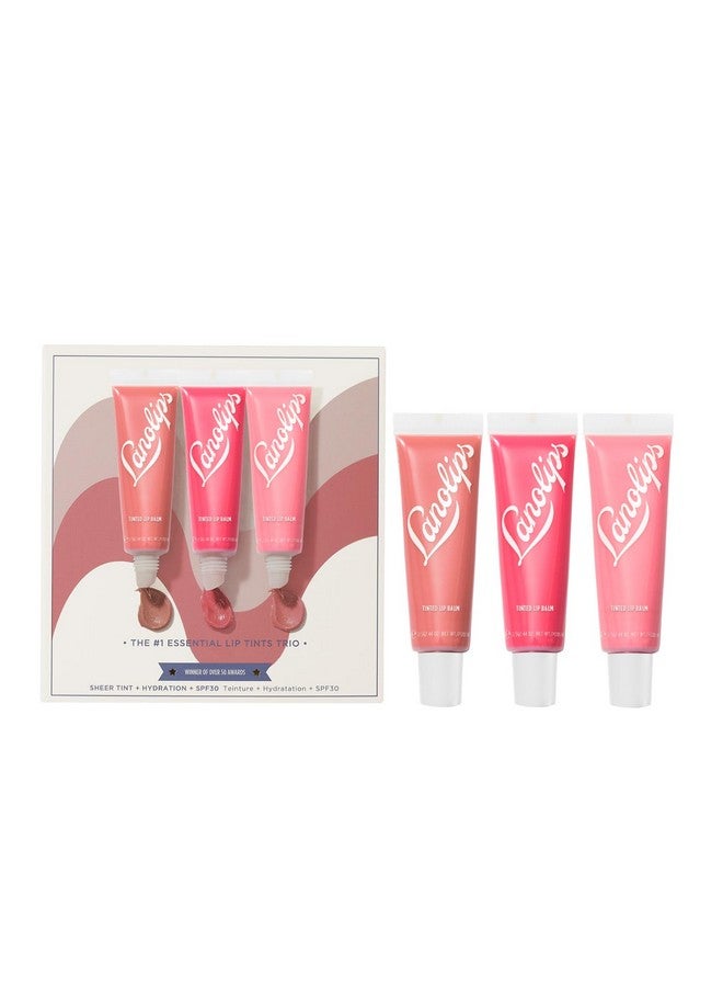 لانو ليبس مجموعة هدايا أحمر الشفاه الأساسية - مجموعة مرطب الشفاه باللانولين الملون - مجموعة مرطب الشفاه المرطب مع ثلاثة ظلال عالمية (12.5 جرام / 0.44 أونصة لكل منها) - Image 1