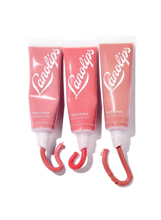 لانو ليبس مجموعة هدايا أحمر الشفاه الأساسية - مجموعة مرطب الشفاه باللانولين الملون - مجموعة مرطب الشفاه المرطب مع ثلاثة ظلال عالمية (12.5 جرام / 0.44 أونصة لكل منها) - Image 3