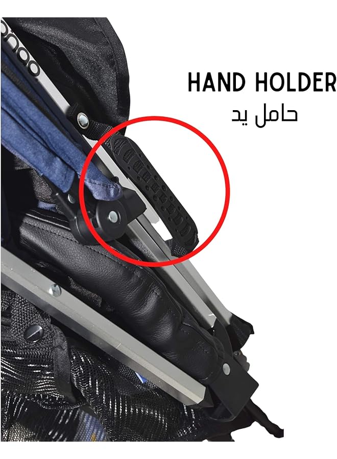 ماما لوف عربة أطفال قابلة للطي DGL 88657 كحلي - Image 3