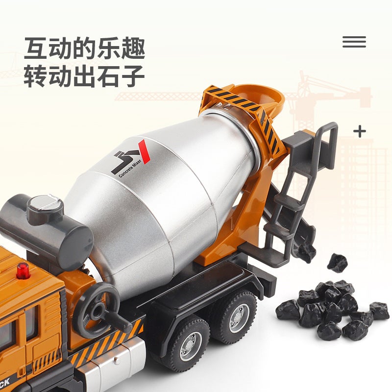Boxed Alloy Simulation Engineering Truck Fire Truck Military Model Children Acousto-Optic Power Truck - Image 5