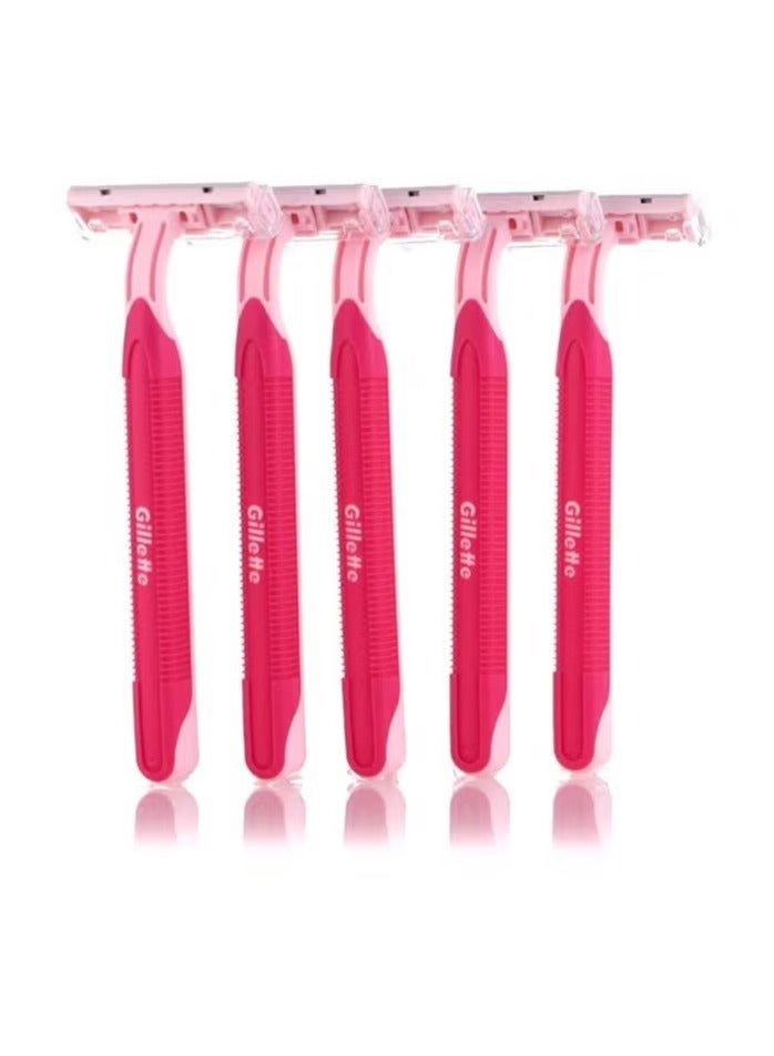 Gillette Blue II Plus Disposable Razor for Women - 5 Pieces pink - Image 2