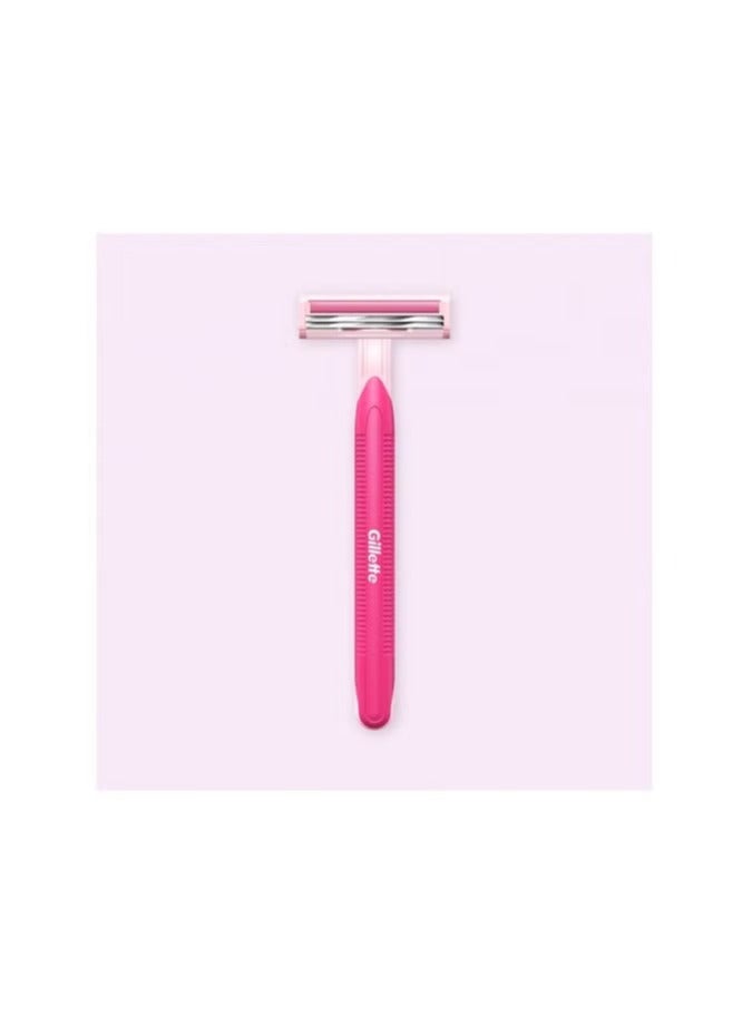 Gillette Blue II Plus Disposable Razor for Women - 5 Pieces pink - Image 4