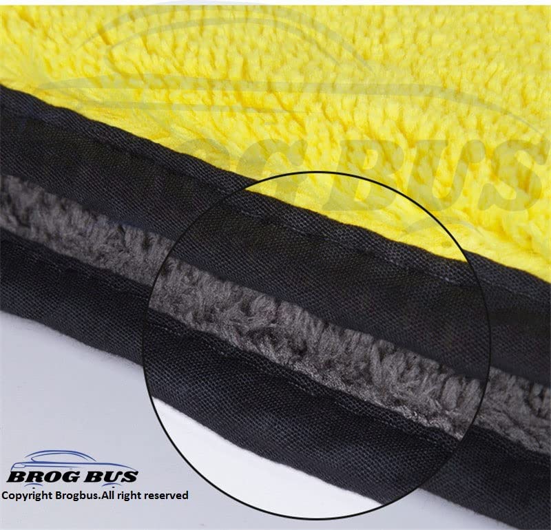 BROGBUS 900GSM Double-Sided Microfiber Hand Towel for Car, Bike, Kitchen, Mirror Glass Cleaning Microfibre Cloth for Drying, Size: 40x40 cm, Pack of 3 - Image 5