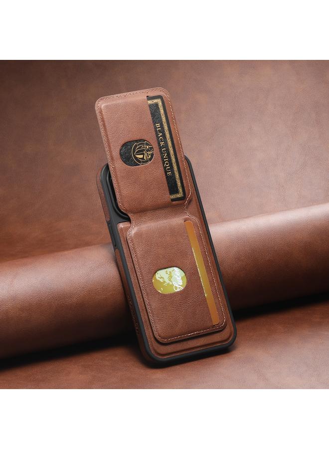 Suteni Case For iPhone 14 Pro M2 Oil Wax MagSafe Horizontal Card Bag Phone Case - Image 3