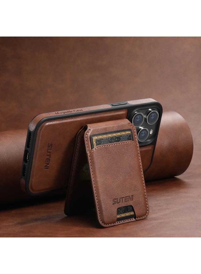 Suteni Case For iPhone 14 Pro M2 Oil Wax MagSafe Horizontal Card Bag Phone Case - Image 2