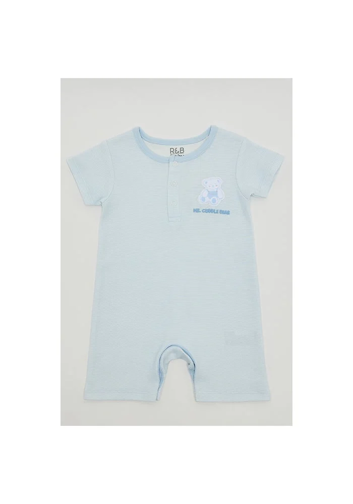 أر أند بي 3 Pack Printed Rompers with Short Sleeves