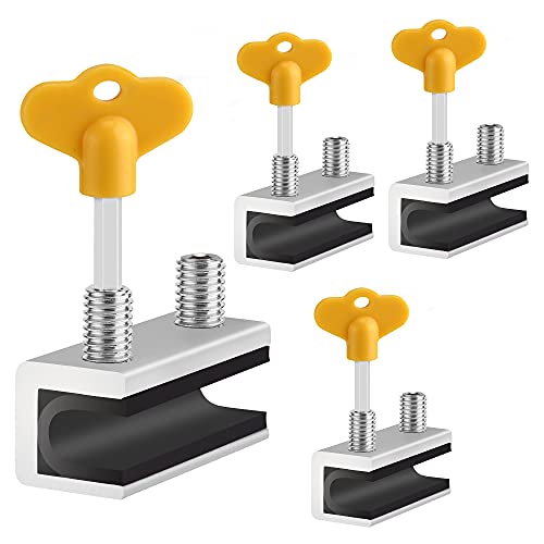 PENMAMA Window Locks, 4 Sets Sliding Security Window Lock with Key for Vertical & Horizontal Sliding Windows & Sliding Doors, Adjustable Window Locks Security Window Stoppers for Patio Bedroom Home and Office - Image 1