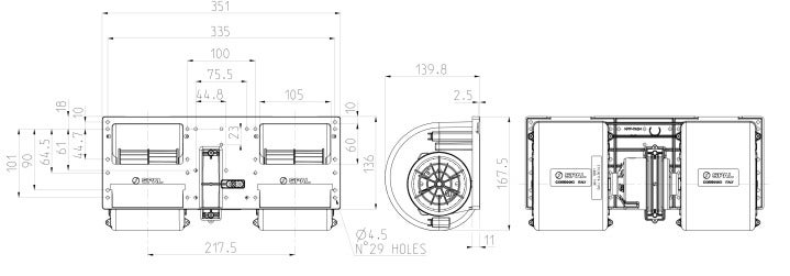 SPAL BLOWR Assembly 3 SPEED 24V - Image 2