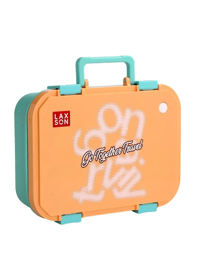 LITTLE SURPRISE BOX Little Surprise Box, Orange Travel theme Stainless Steel Tiffin/Lunch Box for Kids and Adults