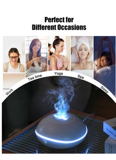 Excefore Flame Essential Oil Diffuser, Aromatherapy Essential Oil Diffuser, 200ML Ultrasonic Aromatherapy Mist Humidifier with Mute Design, Perfect for Office, Home, and Bedroom Ambiance (White)  - Image 5