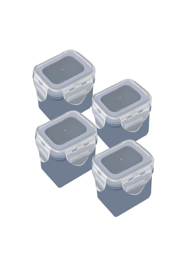 All Time Lock And Safe Storage Containers Set Of 4 | Storage Jar|Airtight|Bpa Free| Foodgrade Safe|Microwave Safe|200 Ml Each | Moonlight Color - Image 1