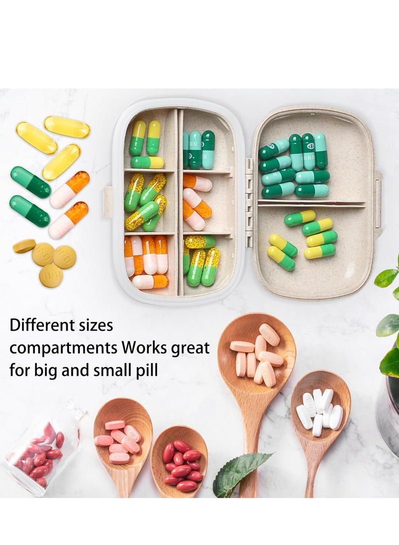 Oasisgalore Portable Travel Daily Pill Organizer, 8 Compartments Moisture Proof Small Pill Box for Pocket Purse Daily Pill Case  - Image 3