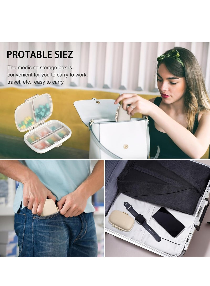 Oasisgalore Portable Travel Daily Pill Organizer, 8 Compartments Moisture Proof Small Pill Box for Pocket Purse Daily Pill Case  - Image 4