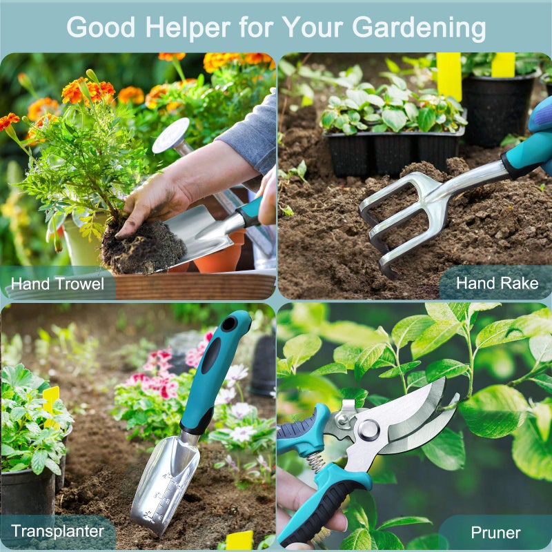 Kynup Garden Tools, Gardening Gift for Women, Men, Beginners, Gardening Hand Tools Kit, Gardening Supplies, Essentials, Garden Stuff, Rust Resistant Garden Tool Set for Weeding, Digging, Planting - Image 2