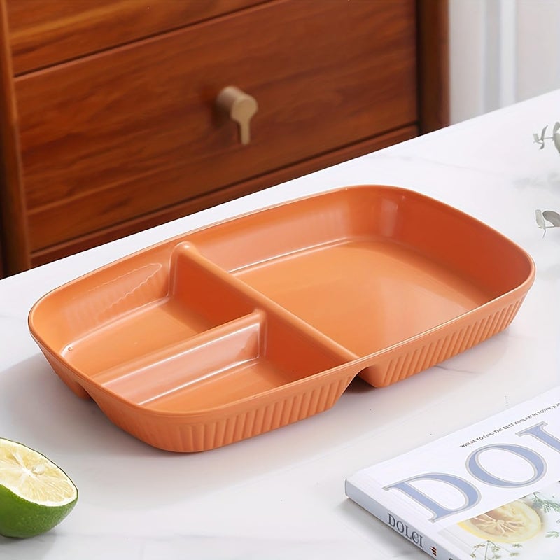 Oicia Divided Plates Set Portion Control Plate Reusable Bariatric Plate for Kids Adults 3 Compartment Plates Dinner Plates for Balanced Meal Microwave Dishwasher Safe Orange Pack of 2 - Image 3