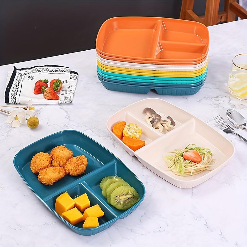 Oicia Divided Plates Set Portion Control Plate Reusable Bariatric Plate for Kids Adults 3 Compartment Plates Dinner Plates for Balanced Meal Microwave Dishwasher Safe Orange Pack of 2 - Image 4