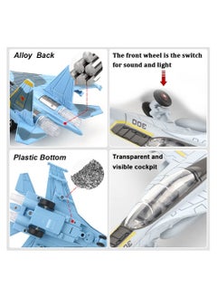 SYOSI 2 Pack Airplane Toy for Boys Diecast Toys Kids SU35 F18 Model Plane Pull Back Jets with Light Sound Gifts Collection Decor  - Image 4