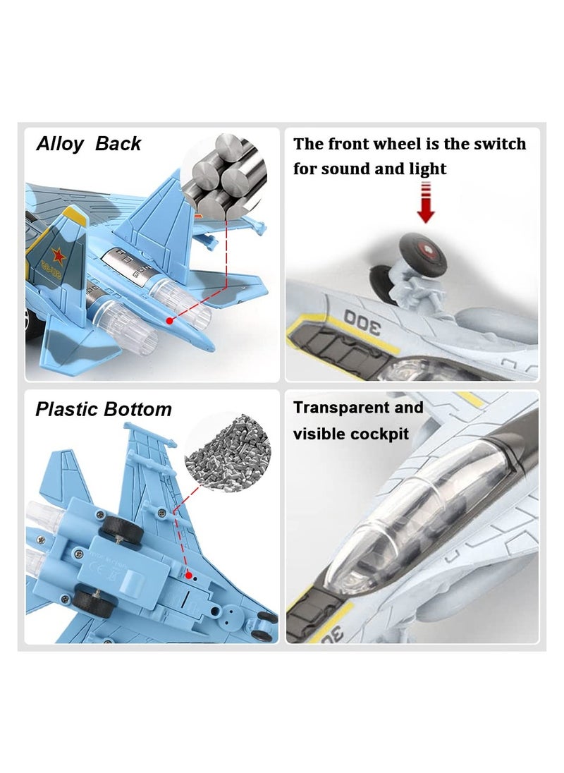SYOSI 2 Pack Airplane Toy for Boys Diecast Toys Kids SU35 F18 Model Plane Pull Back Jets with Light Sound Gifts Collection Decor  - Image 4