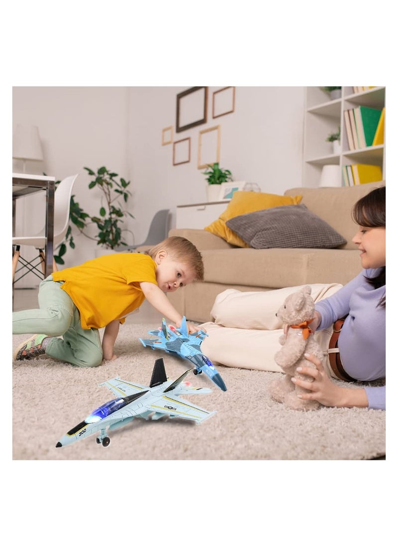 SYOSI 2 Pack Airplane Toy for Boys Diecast Toys Kids SU35 F18 Model Plane Pull Back Jets with Light Sound Gifts Collection Decor  - Image 2