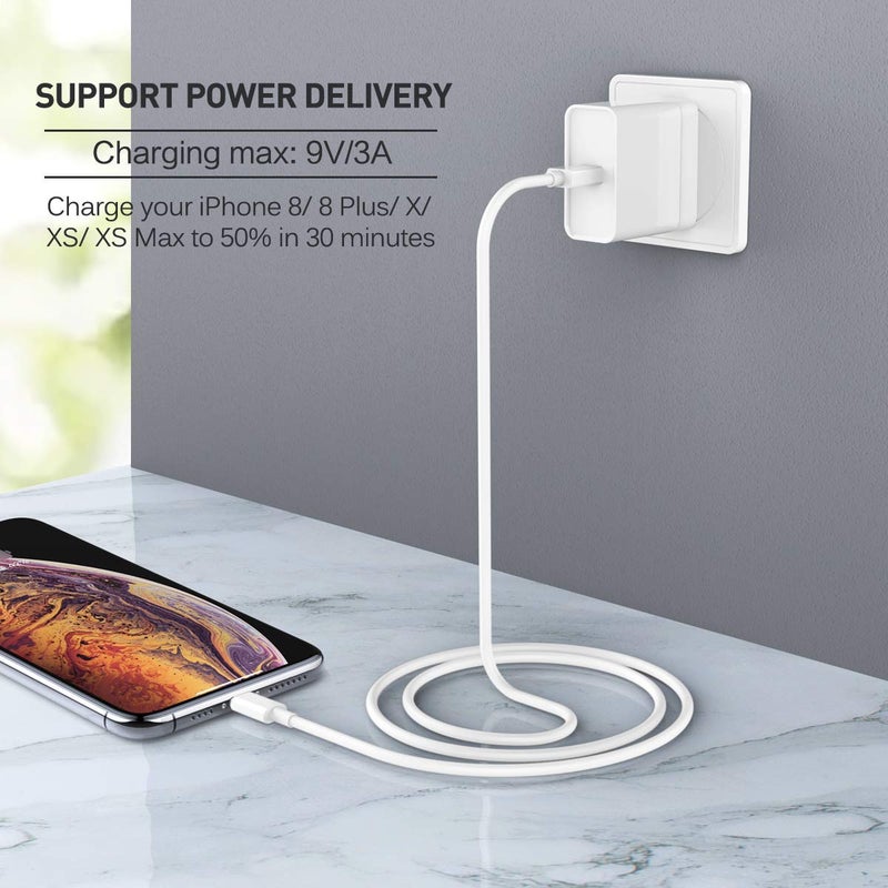 سوسوفليت Suswillhit كابل USB-C إلى Lightning بطول 3 أقدام معتمد من Apple MFi مع توصيل الطاقة شحن سريع لأجهزة iPhone 12/12 Mini/12 Pro/12 Pro Max/11 Pro/11 Pro Max/X/XS/XR/XS Max/8/8 Plus/iPad/AirPods - Image 2