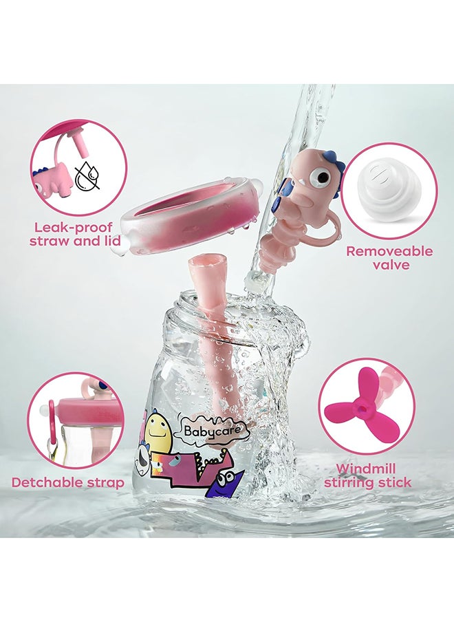 Babycare - Babycare - T-Rex Toby Sippy Cup, Pink, 500 ml, BPA-Free, Leak-Proof, Non-Toxic, Easy Grip Handle, Safe for Toddlers, Spill-Proof Design, Durable, Portable, Ideal for Baby Feeding - Image 1