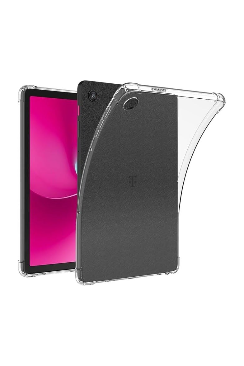 عام غطاء واقي شفاف متوافق مع تابلت T-Mobile Revvl Tab 2 مقاس 10.1 بوصة (2025) - هيكل شفاف مزود بتقنية Airbag في الزوايا الأربع، حافظة TPU مرنة مقاومة للصدمات. - Image 1