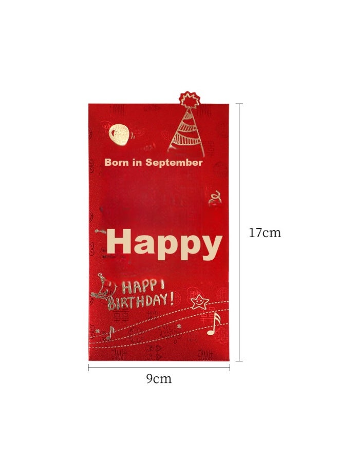 Extreme Space Jidu Kongjian Birthday Red Envelopes, 6 Pieces, Baby's Birth Red Envelopes, First Birthday Gift, Birthday Party Red Envelopes, Gold Paper, Hot Stamping, Creative Red Envelopes - Image 1