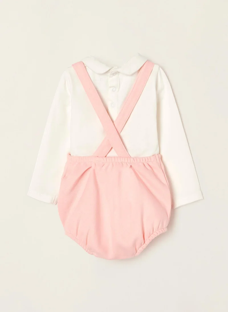 Zippy Bodysuit + Jumpsuit in Cotton for Newborn Baby Girls 'Unicorns', Pink/White