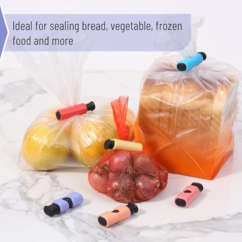 - Bag Clips, 10 Pack, Squeeze and Lock Bread Bag Clips for Food Storage, Food Clips for Bags, Bread Clips, Plastic Bag Clip, Bag - Image 5