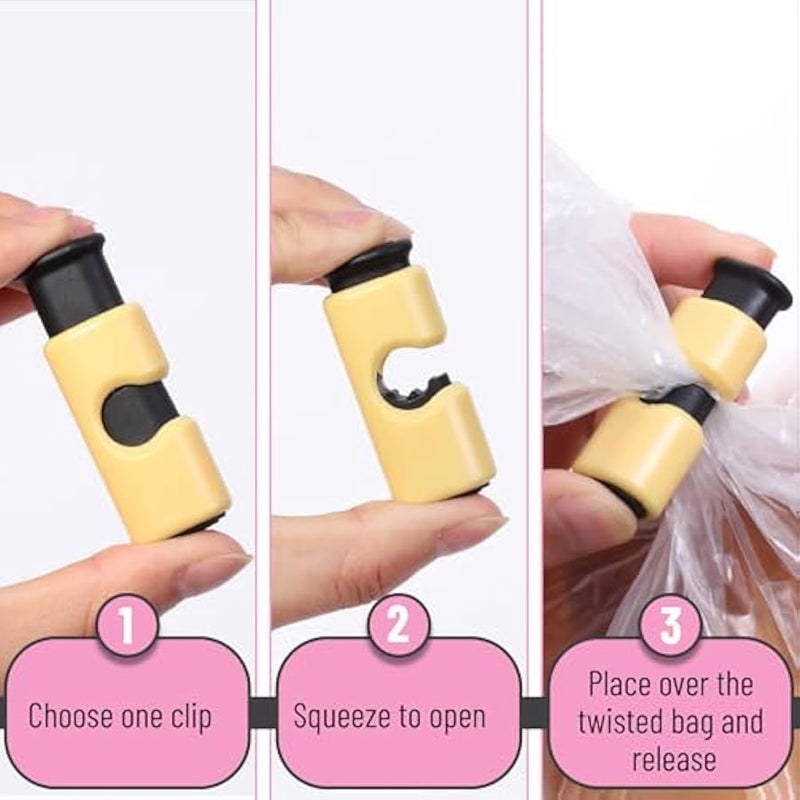 - Bag Clips, 10 Pack, Squeeze and Lock Bread Bag Clips for Food Storage, Food Clips for Bags, Bread Clips, Plastic Bag Clip, Bag - Image 4