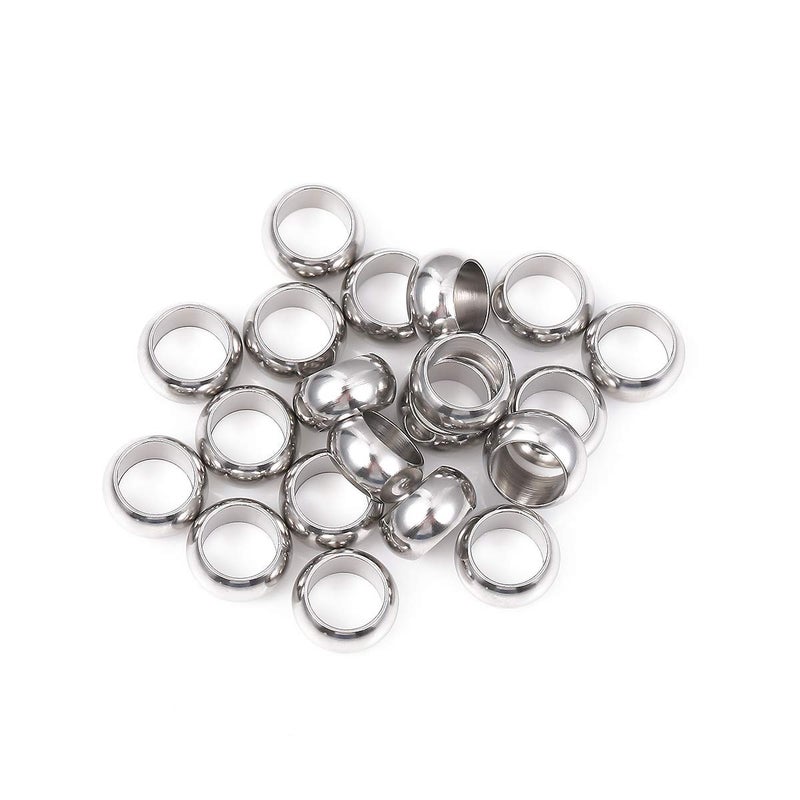 Beadia Stainless Steel Spacer Beads 10X8Mm Round Loose Charm Caps Beads For Diy Jewelry Making 20Pcs With 4.5Mm Hole - Image 4