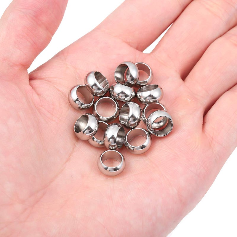 Beadia Stainless Steel Spacer Beads 10X8Mm Round Loose Charm Caps Beads For Diy Jewelry Making 20Pcs With 4.5Mm Hole - Image 5