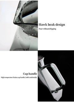 ShebSheb Grey Glass Coffee Pot with Handle,Diamond Shape Coffee Server with Lid,Heat Resistant Coffee Carafe Tea pot for Drip Coffee Maker  - Image 2